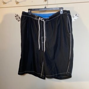 Harbor Bay Black Swim Trunks  XLT